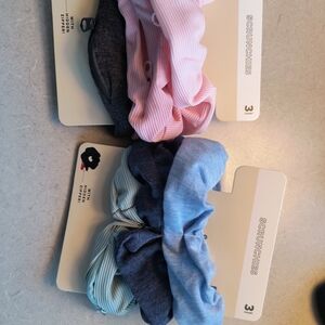 NEW Scrunchies Set - Pink, Blue, Gray, Teal Hidden Zipper